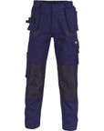 DNC Duratex Cotton Duck Weave Tradies Cargo Pants with twin holster tool pocket - knee pads not included-(3337)