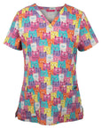 JB's Wear Ladies Scrub Top Printed -(4STP1)