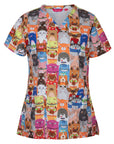 JB's Wear Ladies Scrub Top Printed -(4STP1)