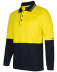 JB's Wear Hi Vis Long Sleeve Cotton Polo - Adults (6CPHL)