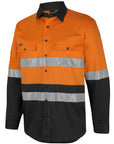 JB's Wear Hi Vis (D+N) L/S Stretch Work Shirt With Tape (6DSWL)