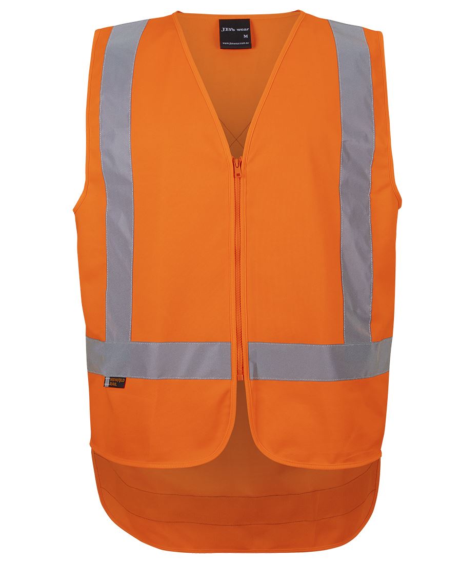 JB&#39;s Wear NSW/QLD Rail (D+N) Zip X-Back  Safety Vest-(6DVQV)