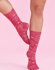 Biz Care Unisex Pink Happy Feet Comfort Socks (CCS250U)