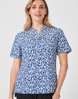 Biz Care Womens Florence Stardust Print Tunic-(CS450LS)