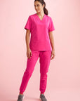 Biz Care Womens Pink Jogger Scrub Pant (CSP241LL)