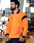 Syzmik Mens Hi Vis Aztec Long Sleeve Polo- (ZH249)
