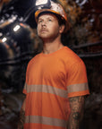 Syzmik Mens Hi Vis Segmented Tape Cotton Tee Shirt-(ZH510)