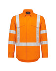 Syzmik Mens Orange Flame Lightweight Ripstop X Back Taped Shirt-(ZW187)