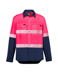 Syzmik Mens Hi Vis Outdoor Segmented Tape Long Sleeve Shirt-(ZW470)
