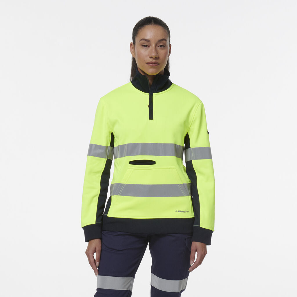 Kinggee Women's Spliced Taped 1/4 Zip Fleece K45009