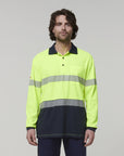 Hard Yakka Men's Long Sleeve Hi Vis Taped Polo (Y19619)