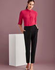 Biz Corporate Womens Bandless Elastic Waist Pant (10722)