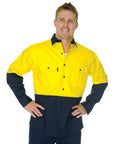 DNC HiVis 2 Tone Cotton Drill L/S Vented Shirt (3981)