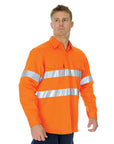 DNC HiVis Cool-Breeze Vertical Vented Cotton Shirt with Generic R/Tape - Long sleeve (3985)