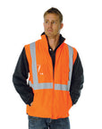 DNC HiVis Cross Back D/N "4 in 1" Zip Off Sleeve Reversible Vest (3994)