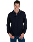 JB's Wear Long Sleeve Contrast Polo - Adults (210XC)
