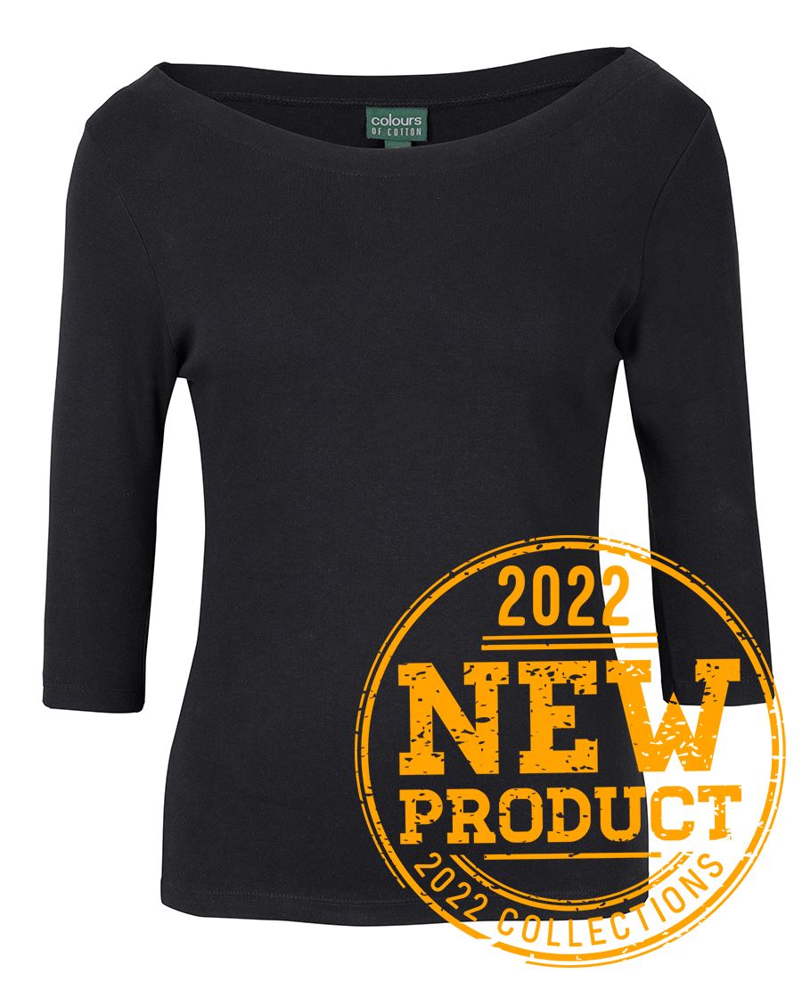 JB's Wear C of C Ladies 3/4 Sleeve Boat Neck Tee (1BT3)