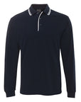 JB's Wear Long Sleeve Contrast Polo - Adults (210XC)