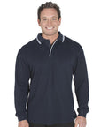 JB's Wear Long Sleeve Contrast Polo - Adults (210XC)