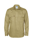 DNC Close Front Cotton Drill Shirt - Long Sleeve (3204)