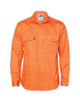 DNC Close Front Cotton Drill Shirt - Long Sleeve (3204)