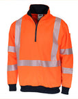 DNC Hivis Segmented Tape X Back 1/2 Zip Jumper (3533)