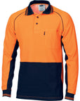 DNC HiVis Cotton Backed Cool-breeze Contrast Polo - Long Sleeve (3720)