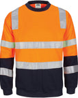 DNC Hi Vis 2 Tone,Crew-neck Fleecy Sweat Shirt With Shoulders, Double Hoop Body And Arms Csr R/tape (3723)