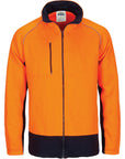 DNC Hivis 2 Tone Full Zip Fleecy Sweat Shirt With Two Side Zipped Pockets (3725)