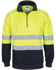 DNC HiVis 1/2 Zip Fleecy with Hoop Pattern CSR Reflective Tape (3729)