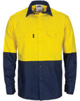 DNC HiVis L/W Cool-Breeze T2 Vertical Vented Cotton Shirt with Gusset Sleeves-L/S (3733)