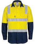 DNC Hivis Two Tone Cool-breeze Cotton Shirt With Hoop & Shoulder Csr Reflective Tape - Long Sleeve (3747)
