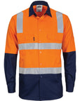 DNC Hivis Two Tone Cool-breeze Cotton Shirt With Hoop & Shoulder Csr Reflective Tape - Long Sleeve (3747)
