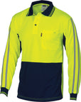 DNC HiVis Cool-Breathe Stripe Polo-long Sleeve (3756)