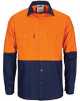 DNC HiVis R/W Cool-Breeze T2 Vertical Vented Cotton Shirt with Gusset Sleeves L/S (3781)