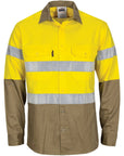 DNC HiVis L/W Cool-Breeze T2 Vertical Vented Cotton Shirt with Gusset Sleeves Generic Tape L/S (3784)