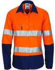 DNC Ladies HIVIS Cool-Breeze Cotton Shirt with CSR R/Tape - Long Sleeve (3786)