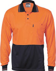 DNC Hivis Two Tone Cool Breathe Polo Shirt, Long Sleeve (3813)