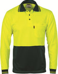 DNC Hivis Two Tone Cool Breathe Polo Shirt, Long Sleeve (3813)