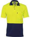 DNC Cotton Back HiVis S/S Two Tone Fluoro Polo (3814)