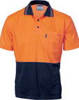 DNC Cotton Back HiVis S/S Two Tone Fluoro Polo (3814)