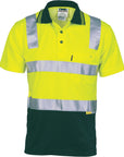 DNC Cotton Back Hivis Two Tone Polo Shirt With Csr R/ Tape - Short Sleeve (3817)