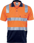 DNC Cotton Back Hivis Two Tone Polo Shirt With Csr R/ Tape - Short Sleeve (3817)