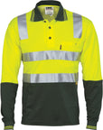 DNC Cotton Back HiVis L/S Two Tone Polo Shirts with 3M RT (3818)