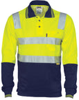 DNC Cotton Back HiVis L/S Two Tone Polo Shirts with 3M RT (3818)
