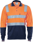 DNC Cotton Back HiVis L/S Two Tone Polo Shirts with 3M RT (3818)