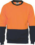 DNC HiVis Two tone Fleecy Sweat Shirt, Crew Neck (3821)