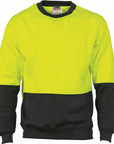 DNC HiVis Two tone Fleecy Sweat Shirt, Crew Neck (3821)