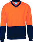 DNC HiVis Two tone Fleecy Sweat Shirt, V-Neck (3822)