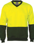 DNC HiVis Two tone Fleecy Sweat Shirt, V-Neck (3822)